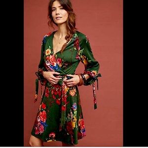 Anthropologie Eva Franco Dahlia Floral Wrap Dress